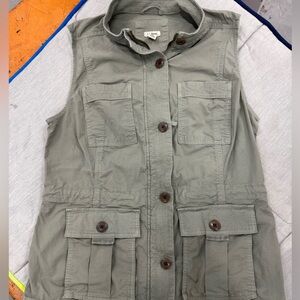 L.L. Bean Olive Green Utility Vest